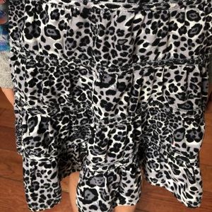 Girls leopard ruffled skirt